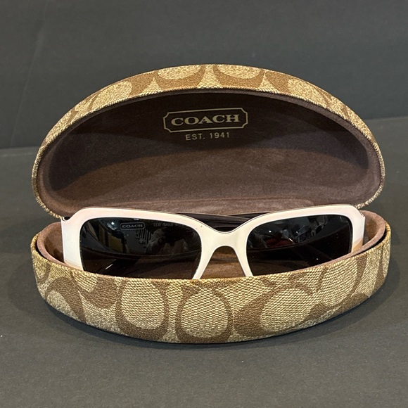 Coach Lexi S493 White Pink 125mm Sunglasses w/Case Women’s Designer Shades - Picture 1 of 9